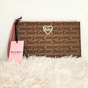 Juicy Couture Chestnut Chino A Little Piece of Heart Wristlet